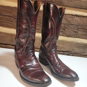 Lucchese Classics Men's Black Cherry Leather Model L6603 size 9 1/2 D NICE COND